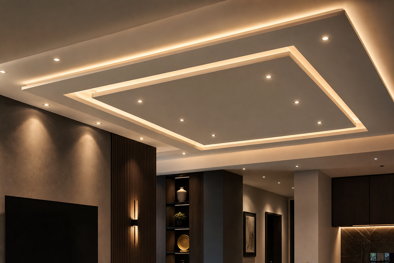 Controsoffitto con illuminazione integrata